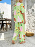 'Splendory' Collared Print Top and Pants Set - Celes Fashion